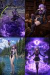 Hiiragi Shinoa from "Owari no Seraph", but she is the playable character in "Heroes of the Storm" by Activision Blizzard, added with a mod by a Korean modmaker (very high quality shaders and normal maps), iCEnhancer and ENB preset (Cinematic+Natural), on ultra settings, and ultraHD/8K textures overhaul (no Depth of Field; DoF turned off currently), with a HD overhaul for sky

Four screenshots (8K UltraHD resolution, resized down to 4K):
An action camera showing her fighting, wielding a scythe and active aura (power-up)
A staged screenchot, she is posing with a sexy pose, inside a library
A lake at a forest; instead of her attire, she is wearing a high-cut two-tone one-piece "speedo" swimsuit (added with a separate mod) and holds a Crystal Staff
The moment is when she applies an ability for a powerful high-end buff