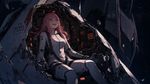 
A dramatic, highly detailed anime-style illustration inspired by Knights of Sidonia. The camera is positioned outside in the vacuum of space, looking directly into the violently exposed cockpit of a Type-18 Garde mech. The front composite armor has been completely ripped away, leaving jagged, torn metal edges and floating debris. Inside, Honoka Hou sits strapped into her pilot seat, wearing her tight white pilot skin suit with black accents. Her long pink hime-cut hair floats slightly in the microgravity. Her expression is a mix of primal terror melting into tearful relief as the massive shadow of the Tsugumori mech falls over her, shielding her from the abyss. The dark expanse of space and distant stars form the background, contrasted by the warm, flickering emergency lights of her broken console. Cinematic lighting, highly emotional and atmospheric.
The Type-18 Garde that Honoka Ho is in has a tail number of 705.
