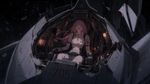 
A dramatic, highly detailed anime-style illustration inspired by Knights of Sidonia. The camera is positioned outside in the vacuum of space, looking directly into the violently exposed cockpit of a Type-18 Garde mech. The front composite armor has been completely ripped away, leaving jagged, torn metal edges and floating debris. Inside, Honoka Hou sits strapped into her pilot seat, wearing her tight white pilot skin suit with black accents. Her long pink hime-cut hair floats slightly in the microgravity. Her expression is a mix of primal terror melting into tearful relief as the massive shadow of the Tsugumori mech falls over her, shielding her from the abyss. The dark expanse of space and distant stars form the background, contrasted by the warm, flickering emergency lights of her broken console. Cinematic lighting, highly emotional and atmospheric.
The Type-18 Garde that Honoka Ho is in has a tail number of 705.
