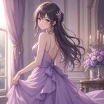 anime character, young woman in dress of this color