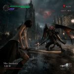 Devil May Cry (2001) re-made with very high budget in 2026 for PS5, gameplay screenshot, protagonist from "Fatal Frame" as a playable character wielding katana
