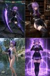 Hiiragi Shinoa from "Owari no Seraph", but she is the playable character in "Tekken 6", added with a mod by a Korean modmaker (very high quality shaders and normal maps), iCEnhancer and ENB preset (Cinematic+Natural), on ultra settings, and ultraHD/8K textures overhaul (no Depth of Field; DoF turned off currently), with a HD overhaul for sky

Four screenshots (8K UltraHD resolution, resized down to 4K):
An action camera showing her fighting, wielding a scythe and active aura (power-up)
A staged screenchot, she is posing with a sexy pose, inside a library
A lake at a forest; instead of her attire, she is wearing a high-cut two-tone one-piece "speedo" swimsuit (added with a separate mod) and holds a Crystal Staff
The moment is when she applies an ability for a powerful high-end buff