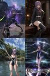 Hiiragi Shinoa from "Owari no Seraph", but she is the player character in "Final Fantasy XIII" (by Square Enix), with her distinctive items set equipped, added with a mod by a Korean modmaker (very high quality shaders and normal maps), iCEnhancer and ENB preset (Cinematic+Natural), on ultra settings, and ultraHD/8K textures overhaul (no Depth of Field; DoF turned off currently), with a HD overhaul for sky

Four screenshots (8K UltraHD resolution, resized down to 4K):
An action camera showing her fighting, wielding a scythe and active magic buff (aura), with a Korean mod for alternative combat animations
A staged screenchot, she is posing with a sexy pose, inside a library
A lake at a forest; instead of her attire, she is wearing a high-cut two-tone one-piece "speedo" swimsuit (added with a separate mod) and holds a Crystal Staff
The moment is when she casts a spell for a powerful high-end buff (with a separate mod for alternative magic system)