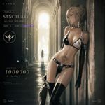 an artwork in style of Cytus by Rayark. It features an "Ico"/"Shadow or the Colossus"-style woman at a hallway, she is wearing a contemporary-style attire, as of a 'race queen' or of some vocaloid. [attire: a perfect bikini set, thigh-high boots, choker, elbow-length gloves, earrings, tattoo at belly, all in the distinctive style and aesthetics of games by Team Ico]. the vibrant anime artstyle(art direction) that suits "Ico"&"Shadow or the Colossus". her skin is glossy