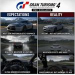 Graphics of "Gran Turismo 4" PS3 exclusive: expectations vs reality (a meme)