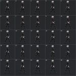 a 5x5 (25 in total) grid of animation frames (for seamless loop): YoRHa No.2 Type B walks, swaying her thighs with gait