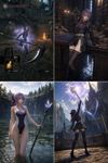 Hiiragi Shinoa from "Owari no Seraph" (as in the references [Image 1] and [Image 2] provided), but she is the player character in "Dark Souls: Prepare to Die Edition" (by FROM SOFTWARE and SCE Japan Studio), with her distinctive items set equipped, added with a mod by a Korean modmaker (very high quality shaders and normal maps), iCEnhancer and ENB preset (Cinematic+Natural), on ultra settings, and ultraHD/8K textures overhaul (no Depth of Field; DoF turned off currently), with a HD overhaul for sky

Four screenshots (8K UltraHD resolution, resized down to 4K):
An action camera showing her fighting two Skeletons, at the Firelink Shrine, wielding a scythe and active magic buff (aura), with a Korean mod for alternative combat animations
A staged screenchot, she is posing with a sexy pose, inside a library in Duke's Archives
The location is a lake at a forest; instead of her attire, she is wearing a high-cut two-tone one-piece "speedo" swimsuit (added with a separate mod) and holds a Crystal Staff
In Anor Londo outdoors, the moment is when she casts a spell for a powerful high-end buff (with a separate mod for alternative magic system)