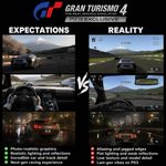 Graphics of "Gran Turismo 4" PS3 exclusive: expectations vs reality (a meme)