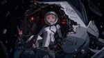 
masterpiece, very aesthetic, 1girl, honoka hou, knights of sidonia, pink hair, hime cut, brown eyes, white pilot suit, skin suit, terrified expression, wide eyes, sitting in mecha pilot seat, destroyed cockpit, torn metal hull, jagged edges, exposed to outer space, starry background, zero gravity, floating debris, glowing emergency lights, dramatic lighting, cinematic angle, science fiction, highly detailed.
A breathtaking anime-style illustration of Hou Honoka from Knights of Sidonia. She is sitting in the pilot seat of her Garde, but the entire front section of the mecha's cockpit has been violently torn away by a massive impact. The viewer looks in from the outside vacuum of space through the jagged, sparking metal edges of the destroyed hull. Hou is wearing her standard white pilot skin suit, her face visible through the clear visor of her helmet, showing an expression of absolute, paralyzing terror as she stares into the void. Floating debris, drops of coolant, and severed cables drift in zero gravity around her. The vast, dark expanse of space serves as the backdrop, contrasting with the emergency red lighting and flickering monitors still barely active inside the ruined, cramped cockpit.
The Type-18 Garde that Honoka Ho is in has a tail number of 705.
