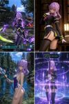 Hiiragi Shinoa from "Owari no Seraph", but she is the playable character in "Phantasy Star Online", added with a mod by a Korean modmaker (very high quality shaders and normal maps), iCEnhancer and ENB preset (Cinematic+Natural), on ultra settings, and ultraHD/8K textures overhaul (no Depth of Field; DoF turned off currently), with a HD overhaul for sky

Four screenshots (8K UltraHD resolution, resized down to 4K):
An action camera showing her fighting, wielding a scythe and active aura (power-up)
A staged screenchot, she is posing with a sexy pose, inside a library
A lake at a forest; instead of her attire, she is wearing a high-cut two-tone one-piece "speedo" swimsuit (added with a separate mod) and holds a Crystal Staff
The moment is when she applies an ability for a powerful high-end buff
