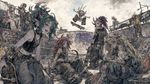 Artstyle: watercolor with thin brushstrokes, artstyle similar to 'Gachiakuta' colored manga panel, full-image wallpaper
Character: monster girls hanging out at a skatepark