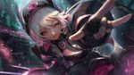 a vibrant lively artwork in style of Cytus by Rayark. close-up view, dutch angle, perspective foreshortening, it features Holly Would posing