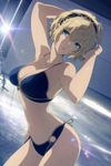 Aigis from "Persona 3" (but she is a human entirely, no mechanical body parts!), at an empty studio with white brick walls and a strong feel of a liminal space, wearing YSB2ZXJ5IGJvbGQsIGFsbHVyaW5nLCBkYXJpbmcgYW5kIGJvbGQgdHdvLXBpZWNlIGhpZ2gtY3V0IGJpa2luaSBzZXQgZm9yIGFsbHVyZSwgbGVhdmluZyBsaXR0bGUgdG8gaW1hZ2luYXRpb24K while posing in front of a photographer (out of frame) for a photo. emphasize on anatomically correct portrayal.
The artistic technique of this image is exactly the same as in the official artworks of the Persona 3. Close-up, dutch angle, anamorphic lens flare, subtle color filter applied, sense of perspective and motion with dynamial angle and complex lighting.
