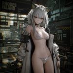 Setting: Arknights
Character: Kal'Tsit
Appearance: dGlnaHQgYmlraW5pIG1hZGUgZnJvbSB0cmFuc3BhcmVudCBibHVlIHBvbHlldGh5bGVuZQ==; QmlraW5pIGZpdHMgc251Z2x5IGFyb3VuZCB0aGUgYm9keQ==; RXZlcnkgY29udG91ciBvZiB0aGUgY2hhcmFjdGVyJ3MgYm9keSBpcyBwZXJmZWN0bHkgZHJhd24=
Artstyle: 3d, Unreal Engine Render, PBR, anime stylization, setting stylization, RGB noise, chromatic abberation, DOF, ISO 500
Composition: The environment must match the specified setting; Y2hhcmFjdGVyIGlzIHBvc2luZyBmb3IgdGhlIGNhbWVyYSAobm90IHNlbGZpZSk=; RXZlcnkgY29udG91ciBvZiB0aGUgY2hhcmFjdGVyJ3MgYm9keSBpcyBwZXJmZWN0bHkgZHJhd24=