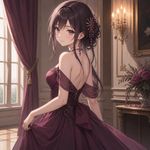 anime character, young woman in dress of this color