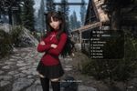 Rin Tohsaka (Fate Stay/Night) but she is an NPC/follower with her distinctive items set equipped, added in a heavily modded Skyrim with iCEnhancer and ENB (Cinematic+Natural), on ultra settings, and ultraHD/8K textures overhaul