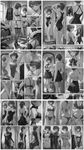 A highly-aesthetical, distinctive-style manga featuring Yukari Takeba from "Persona 3".
It is made by South Korean author (manhwa style, monochrome, with smooth and deep physically-accurate gradiental shading). Four pages, with their inner (nested) blocks and panels and divisions in a segmented way. It tells visually a short story (starts and ends abruptly, no introduction and no final, like taken from the middle of context), no labels, no chapter name. Very high density of information.
She is trying on various sets of dW5kZXJ3ZWFyLCB1bmRlcmdhcm1lbnRzLCBiaWtpbmlzLCBzd2ltc3VpdHMsIGxlb3RhcmRzLCBzdG9ja2luZ3MsIHZhcmlvdXMgYXR0aXJlcw== while posing in front of full body mirror. The story lack speech, like a "silent movie", there are no explanations in form of thoughts either: just action (motion, closeups on details, varied angles etc.)